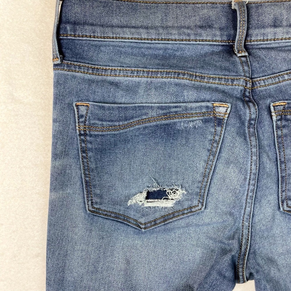 Express Performance Cropped Skinny Jeans Womens Sz 6 Mid Rise Distressed Stretch - Picture 5 of 11